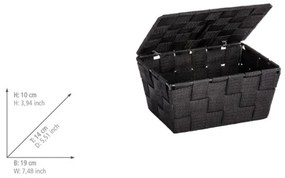 WENKO 22197100 - Cestino ADRIA 19x14 cm nero