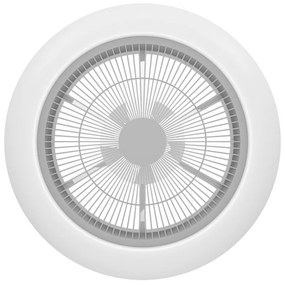 Plafoniere Ventilatore Sayulita Abs Bianco-Grigio Diff Acrilico Bianco Led