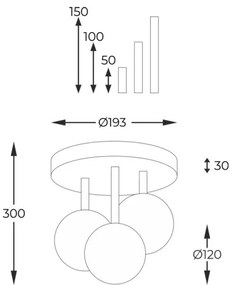 Zuma Line 5644 - Lampadario a plafone ALI 3xG9/40W/230V