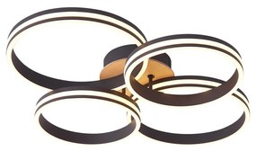 Plafoniera in legno con LED dimmerabile a 3 livelli 4 luci - Navara