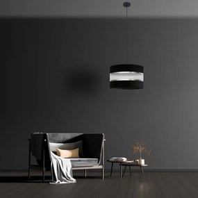 Lampadario a sospensione con filo HELEN 1xE27/15W/230V diametro 35 cm nero/argento
