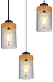 Globo 15557-3H - Lampadario a sospensione con filo FINCA 3xE27/40W/230V metallo/legno