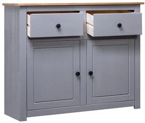 Credenza grigia 93x40x80 cm in legno massello di pino panama