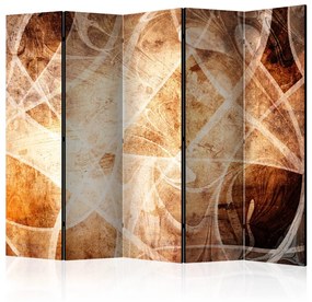 Paravento design Texture marrone II - astratta texture marrone imitante legno