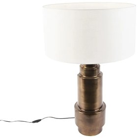 Lampada da tavolo art deco paralume bianco 50 cm - BRUUT