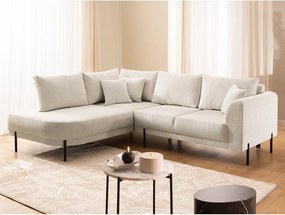 Divano angolare beige (con penisola a sinistra/a L) con rivestimento in ciniglia Mauris – Ropez