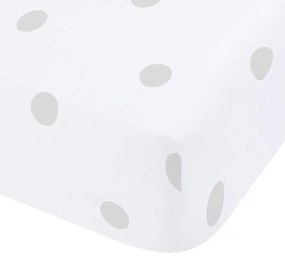 Lenzuolo con angoli bianco e grigio in flanella 90x190 cm Polka Dot – Catherine Lansfield