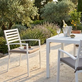 DEXTER - poltrona da giardino in alluminio impilabile con cuscino