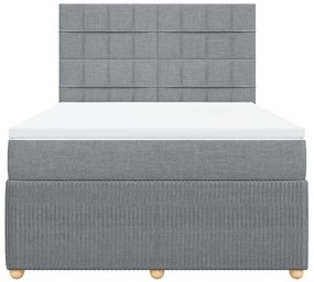 Giroletto a molle con materasso grigio chiaro 140x190cm tessuto