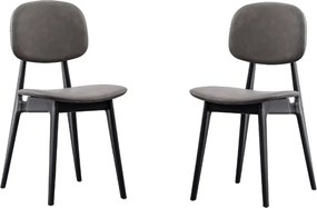 Set 2 sedie ATENA grigio in ecopelle imbottita per cucina e pranzo