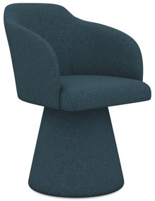 Sedia da pranzo color petrolio in imbottito Kanoa – Makamii