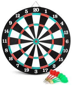 Trade Shop - Tiro Al Bersaglio Con 6 Freccette Tiro A Segno 36,5 Cm Doppio Lato Double Face