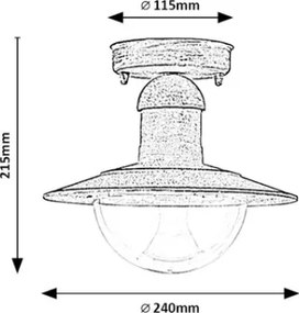 Brilagi - Plafoniera da esterno MOLDE 1xE27/60W IP44 bianco/patina