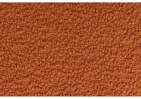 Poggiapiedi color mattone con rivestimento in bouclé Marcos – White Label