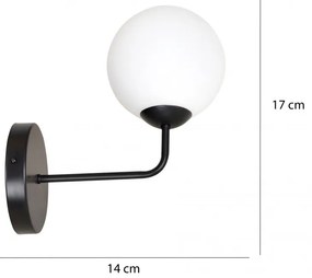 Applique da Parete in Acciaio e Vetro PREGOS K1 Nero/Bianco E14 Colore del corpo Nero