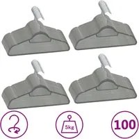 Set Appendiabiti 100 pz Antiscivolo Grigio in Velluto 289919