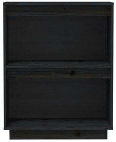 Mobile consolle nero 60x34x75 cm in legno massello di pino