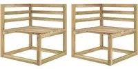 Divani Angolari da Giardino Pallet Legno Pino Impregnato Verde 315706