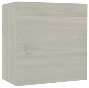 Pensile bagno Cubo rovere grigio, 1 anta apertura da sinistra P 15.5 x L 45 x H 45 cm