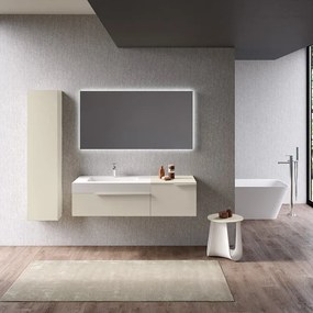Mobile bagno sospeso con lavabo L 135 x H 36 x P 51 cm pesca per vasca a sinistra Ginevra