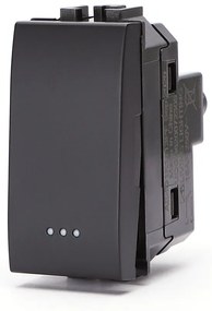 Interruttore unipolare 16AX nero compatibile anche con BTicino Livinglight