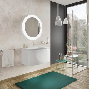 Mobile sottolavabo e lavabo Sole per vasca centrale bianco lucido L 80 cm