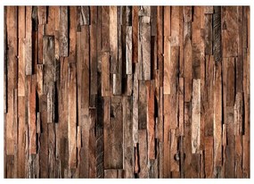 Fotomurale adesivo Wooden Curtain (Brown)