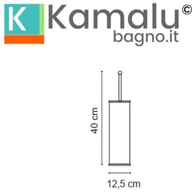 Kamalu - portascopino wc design cilindrico in acciaio inox finitura lucida g-3900