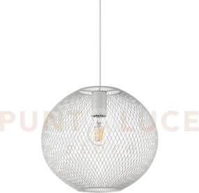 Net sospensione in rete metallica 1 luce attacco e27 29,5cm bianca