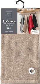 Asciugamano tipo terry beige in cotone 50x50 cm Cuistot – douceur d'intérieur