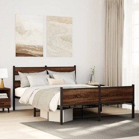 Giroletto Senza Materaso İn Metallo Rovere Marrone 160x200 Cm /