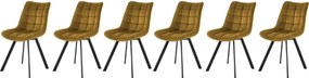 Set di 6 sedie K332 in velluto senape