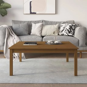 Tavolino Da Salotto Marrone Cera 100x100x40 Cm Legno Di Pino /