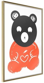 Poster  Teddy Bear in Love  Cornice Quadri Cornice d'oro, Larghezza x Altezza Home decor 40x60