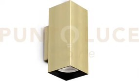 Look square applique a parete 2 luci attacco gu10 ottone 15cm l.6cm...