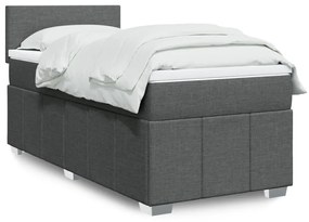Giroletto A Molle Con Materasso Grigio Scuro 90x200 Cm Tessuto /