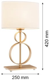 Argon 8310 - Lampada da tavolo PERSEO 1xE27/15W/230V 42 cm crema/oro