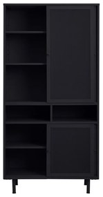 Armadietto nero in metallo con porte scorrevoli 90x180x40 cm Veep – Unique Furniture