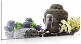 Quadro su tela – Natura morta wellness con Buddha