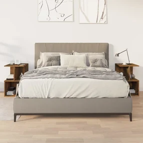 Comodini 2 pz rovere fumo 35x35x55 cm in legno multistrato