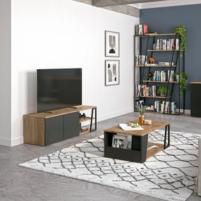 Tavolino con piano in legno di noce 100x55 cm Albi - TemaHome