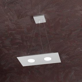 Lampadario Moderno Rettangolare Area Metallo Grigio 2 Luci Gx53