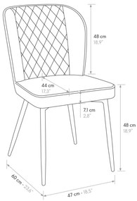 KINSLEE - sedia di design moderno in velluto