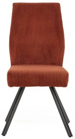 Set di 2 sedie da pranzo in velluto a coste arancione Anibal - Marckeric