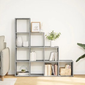 Libreria 4 ripiani grigio cemento 131,5x29x131,5 cm truciolato