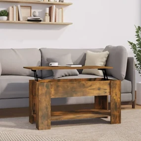 Tavolino Da Salotto Rovere Fumo 101x49x52 Cm Legno Multistrato /