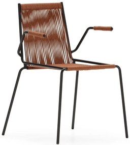 Sedie da pranzo in set color terracotta in metallo con braccioli/impilabili 2 pz Emily – Marckeric