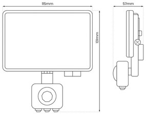 Proiettore LED per esterni con sensore LED/20W/230V 5000K IP44