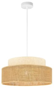 Lampadario a sospensione con filo BOHO 1xE27/60W/230V diametro 40 cm color crema/beige