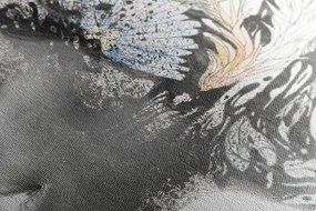 Quadro su tela – Donna con fiori dipinti